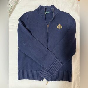 Polo Ralph Lauren Royal Blue Cardigan with Gold Accents
